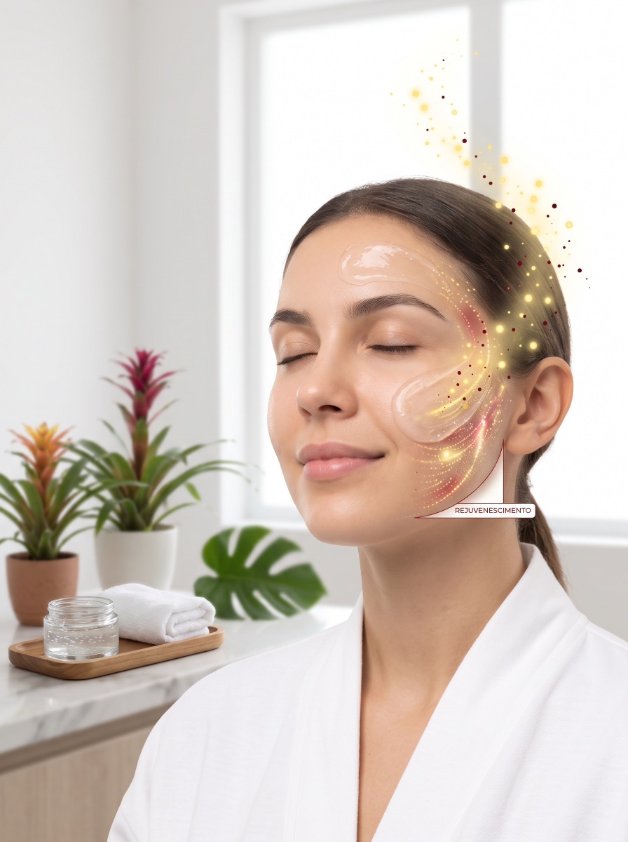 Peeling enzimático para rejuvenescimento facial